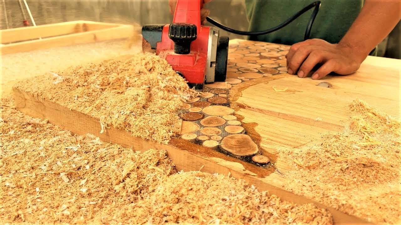 Ingenious Woodworking Workers Techniques & Skills // Making An Extremely Giant Table From Monolithic