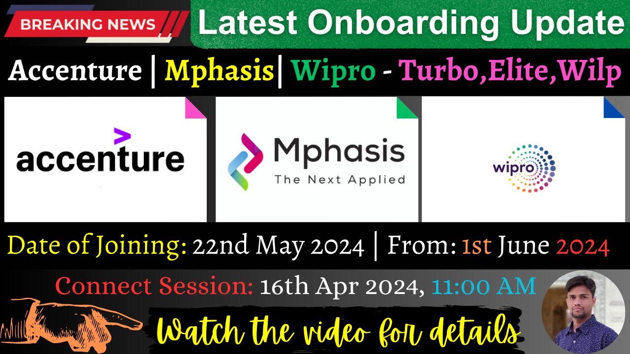 Latest Joining and Onboarding Update | Wipro, Accenture and Mphasis ...