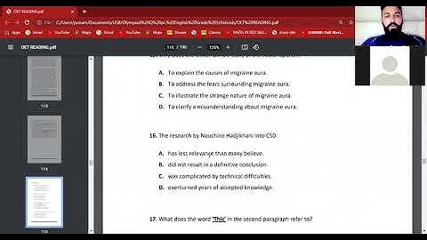 OET READING PART C MIIGRAINE/ LIVE CLASS 1 / DETAILED EXPLAINATION
