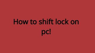 How To Shift Lock On Pc Roblox Youtube - how to put shift lock on roblox pc