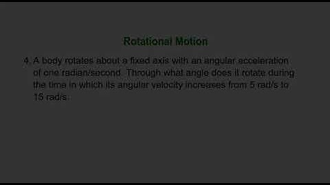 video Solution to h c verma Rotational Motion