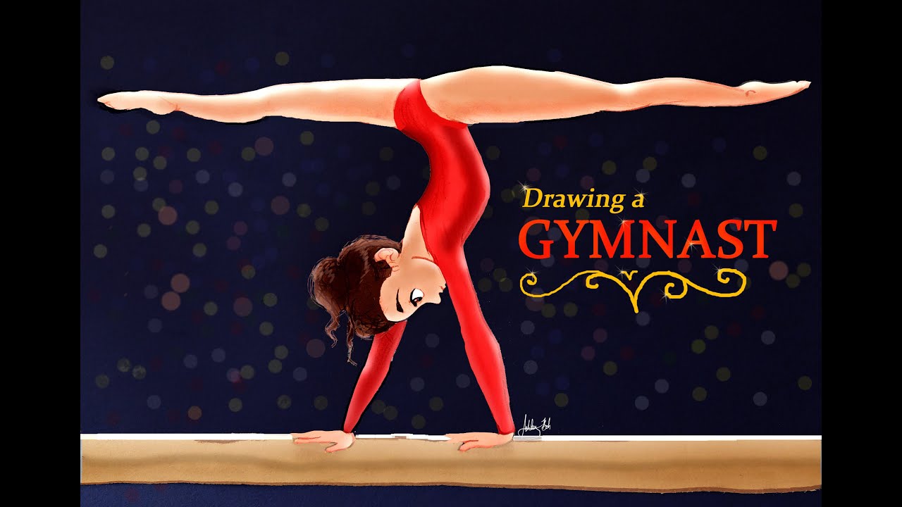  Speed  Drawing Gymnast Girl  by AshleyBohArts YouTube