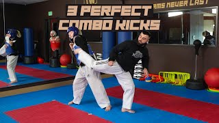 3 Perfect Combo Kicks | Taekwondo Sparring Tips