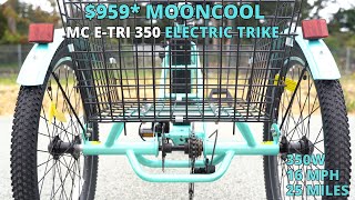 $959* Mooncool MC E-TRI 350 Electric Trike - Unboxing, Assembly, Test Ride & Review