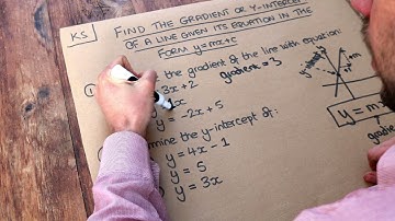 Key Skill - Find the gradient or y-intercept of a line given its equation in the form y=mx+c.