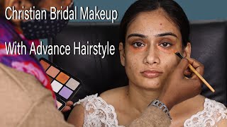 Wedding Makeup With Barbie Hairstyle/HD christian Bridal Makeup With Advance Hairstyle/ party makeup screenshot 3