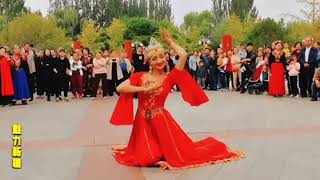 Uyghur girl from Eastern Turkestan in Central Asia Resimi