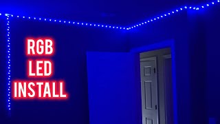 How To Install RGB LED Lights On Bedroom Wall #diy #ledlights #rgbled