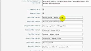 WordPress Video Tutorial 08 - All in One SEO Plugin Configuration.
