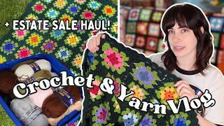 CROCHET VLOG *my current projects & estate sale haul*