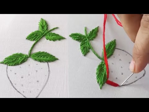 Hand Embroidery for Strawberry🍓 Design Stitch | How to strawberry🍓 Design Embroidery tutorial