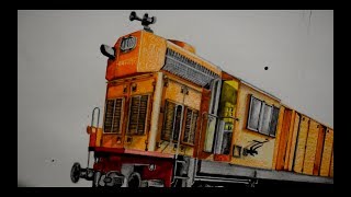 WDM3A ALCO  Locomotive Auxiliary Power Unit fitted detailed sketching