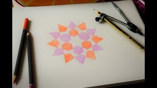 How to draw Islamic Geometric patterns  اشكال هندسية اسلامية