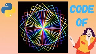 Multicolored design using python turtle graphics | Different geometrical shape using python || 38 ||