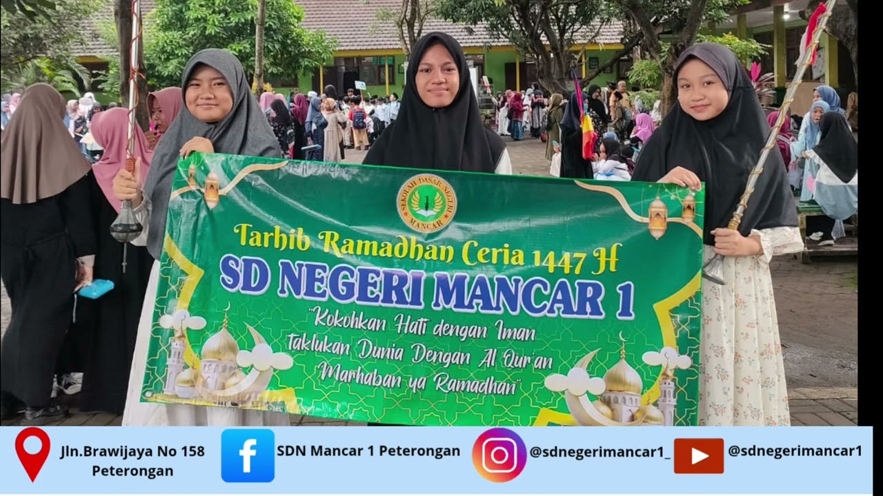 MERIAH! Pawai Drumband Tarhib Ramadhan SDN Mancar 1 Semarak Sambut Bulan Suci 1447 H