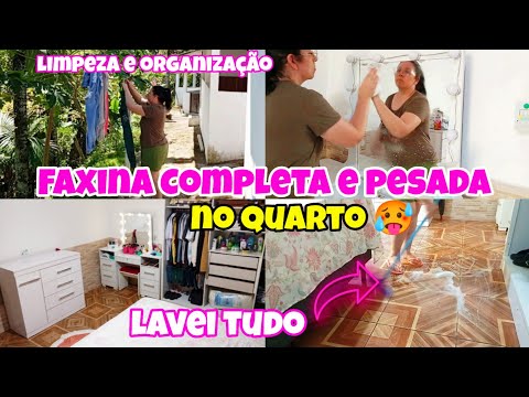 FAXINA PESADA E COMPLETA QUARTO | guarda roupa, faxina,organização / Muita limpeza motivação