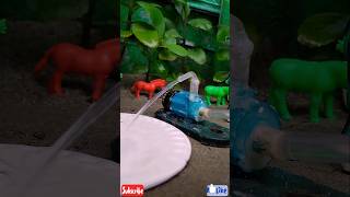 Mini hand pump water project with motor supply for farm animals drinking horse.#waterpump #shorts