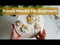 PUNCH NEEDLE TUTORIAL FLOWER DESIGN - FROM START TO FINISH - how to