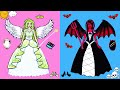 Paper Dolls Dress Up - Angels and Demons Prom Dresses Handmade Quiet Book - Barbie Story & Crafts