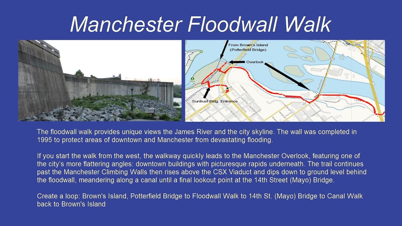 Hikes and Walks Around Richmond, VA: Manchester Floodwall Walk