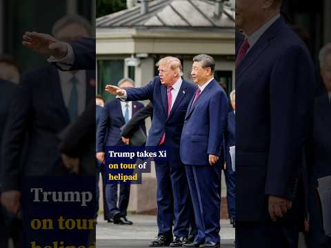 Trump takes Xi on tour of helipad