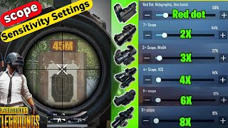 PUBG/BGMI SCOPE SETTING 2X 3X 4X 6X 8X IN 2024😱| BGMI Scope Sensitivity Settings 2024✓ Scope Setting