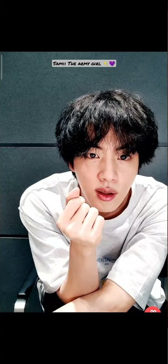 Jin making finger heart on vlive because a fan asked him to do. #Bts #Jin #kimseokjin #btsvlive