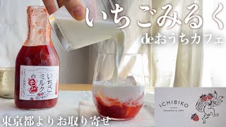 【お取り寄せスイーツ】本格いちごミルクでおうちカフェ♪苺スイーツ専門店よりお取り寄せ！アイスクリームにかけたり楽しみ方は自分次第？！【ICHIBIKO /いちびこ】（音声/字幕）