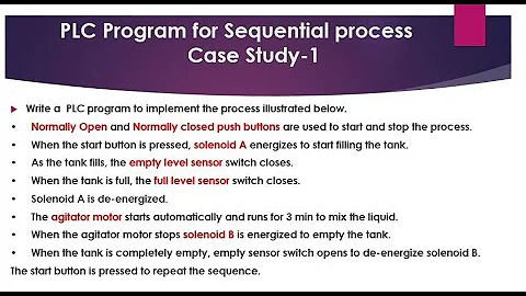 PLC Ladder logic Program for a simple sequential process