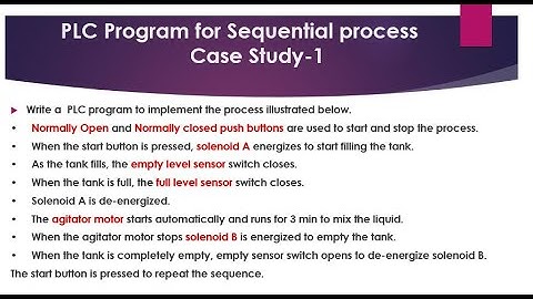 PLC Ladder logic Program for a simple sequential process