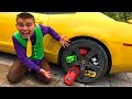 Toy cars in wheels car vs mr joe on chevrolet camaro vs red man found toy cars bmw  mercedes