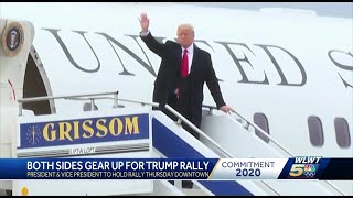 Both sides gear up for President Trump rally