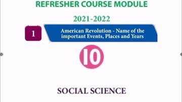 Refresher course || 10th standard social science || 1 ||  English medium @Kanishai