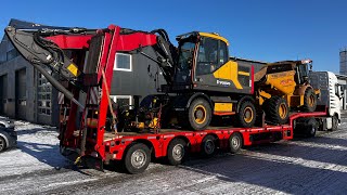 Loading machines onto a low loader and transporting them with a Volvo FH by Petr Šmotek  36,031 views 4 months ago 13 minutes, 57 seconds