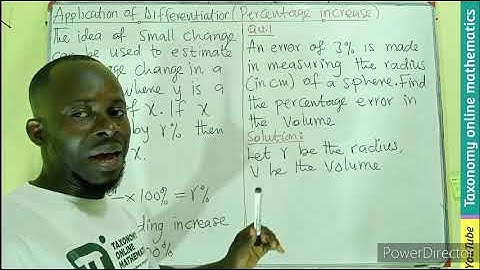 Calculus 3:Understanding Percentage Increase through Differentiation-Applications of Differentiation