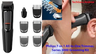 Philips Multigroom Series 3000 Mg3720 Testing Hair Cutting
