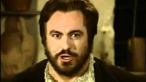 Luciano Pavarotti as Il Duca di Mantova in Rigoletto singing La donna  mobile (Woman is fickle)