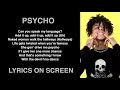 Iann Dior Psycho LYRICS ON SCREEN mp3