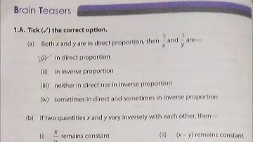 Dav Class 8 Math Chapter 4 Brain Teasers || Direct And Inverse  Variation ||  ( Q.No. 1)