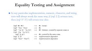 KTU S7 PROGRAMMING PARADIGMS EQUALITY TESTING AND ASSIGNMENTS