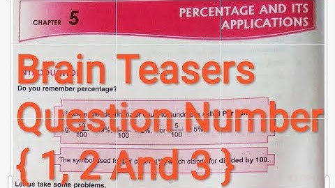 Dav Class 6 Math Chapter 5 Brain Teasers   ||Percentage And It