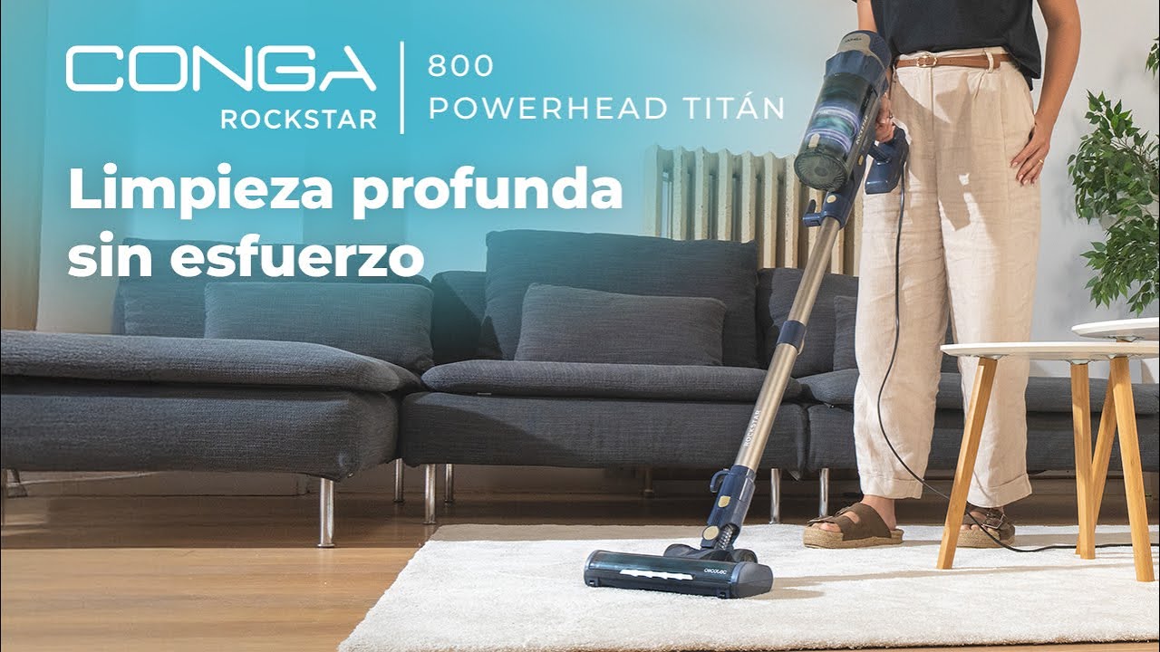 Aspirador vertical con cable Conga Rockstar 800 Powerhead Titán, 500 W y succión de hasta 15 kPa