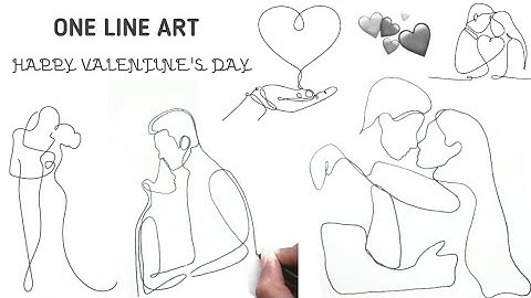 One line drawing compilation |Drawing faces in one line art |Continuous couple line art