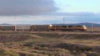 WBD Union Pacific Railroad #3880 with Autoracks @ Buford, WY water tower, Sherman Hill, 9/17/13