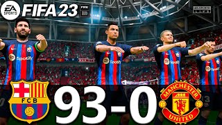 FIFA 23 - MESSI, RONALDO, MBAPPE, NEYMAR, ALL STARS | FC BARCELONA 93-0 MANCHESTER UNITED