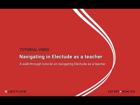 Electude - Tutorial: Navigating in Electude as a teacher