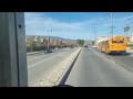 Empty school bus ride to an afternoon high school route passed by bus 23 our last diesel bus