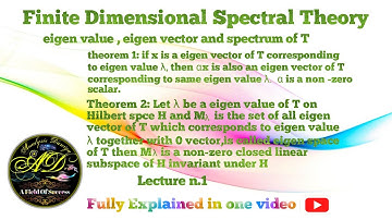 Finite dimensional spectral theory | eigen value, eigen vector and spectrum of T in Hilbert spce H