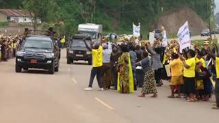 President Yoweri Museveni arrives for meeting with Kagame