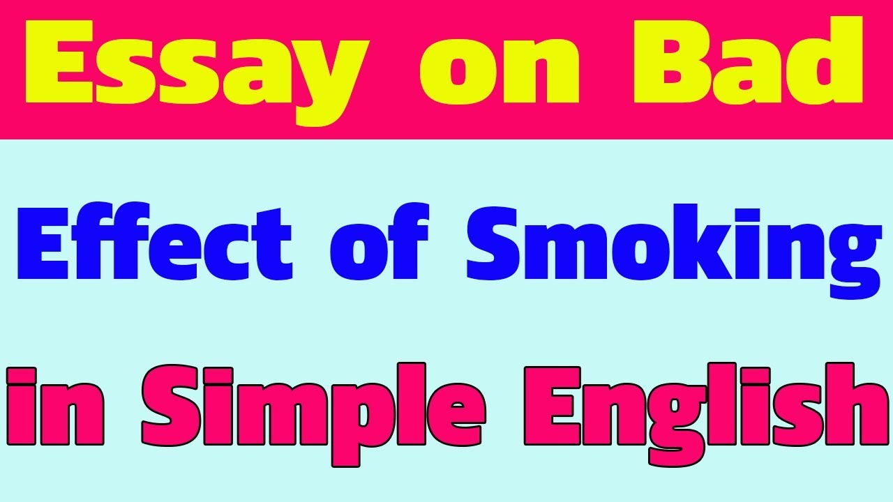 bad effects of smoking essay
